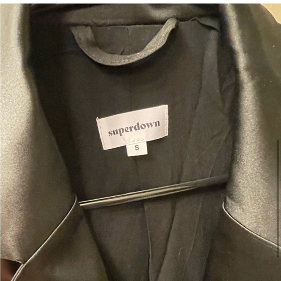 Revolve Superdown Black Satin Miley Oversized Blazer Dress, SZ S - Picture 4 of 5